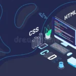 workspace web developer text code abstract blue backg workspace web developer text code abstract blue 131817056
