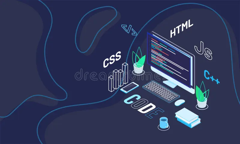 workspace web developer text code abstract blue backg workspace web developer text code abstract blue 131817056
